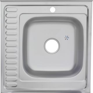 Мойка 6060 R Melana 0,8/180 левая хром с сифоном (097D t R*10)